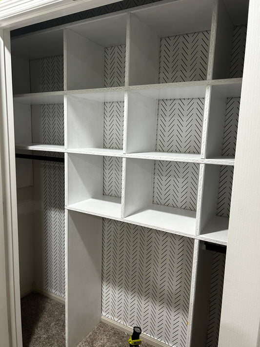 Closet and shelving system installation