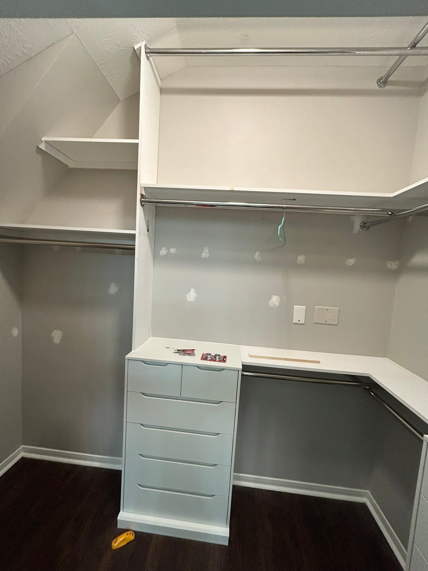 Closet and shelving system installation