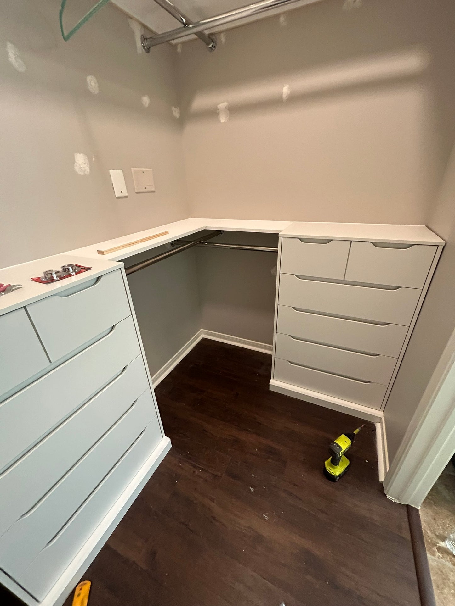 Closet and shelving system installation