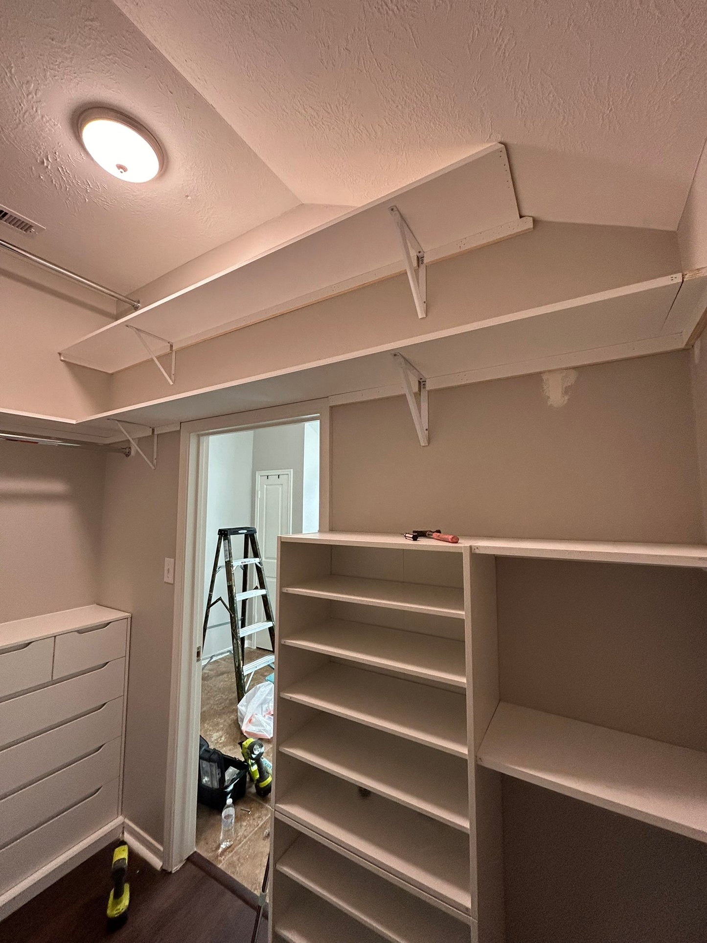 Closet and shelving system installation